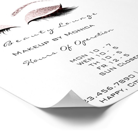 まぶしメイクアップ開館時間美しいサロングリッター ポスター (角)