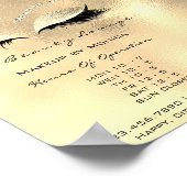 まぶしメイクアップ開館時間金ゴールドサロングリッター ポスター (角)