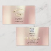 まぶし眉メイクアップロゴソーシャルバラ金ゴールド 名刺 (正面/裏面)