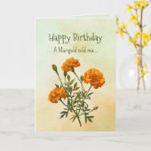 まるごとマリーゴールドあなたの誕生日パーソナリティ カード (黄色い花)