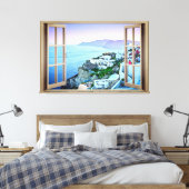 まるでギリシャのサントリーニ島に住んでいるかのようなキャンバスプリント キャンバスプリント (インサイチュ (寝室))