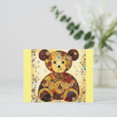 まるでグスタフの色彩の鮮やかクリムトがテディベア。 ポストカード (スタンド正面)