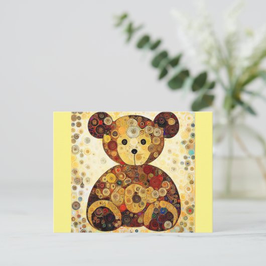 まるでグスタフの色彩の鮮やかクリムトがテディベア。 ポストカード (スタンド正面)