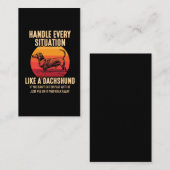 まるでダックシュント風の皮肉なウィーナー犬のオーナー 名刺 (正面/裏面)