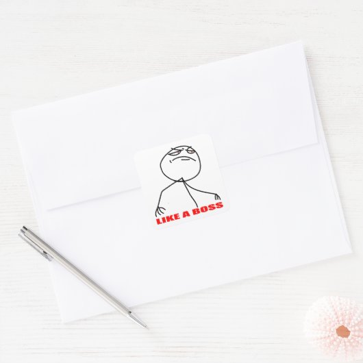 まるでボスミーム顔 スクエアシール (封筒)