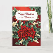 まるで母親のクリスマスポインセチアのような シーズンカード (正面)