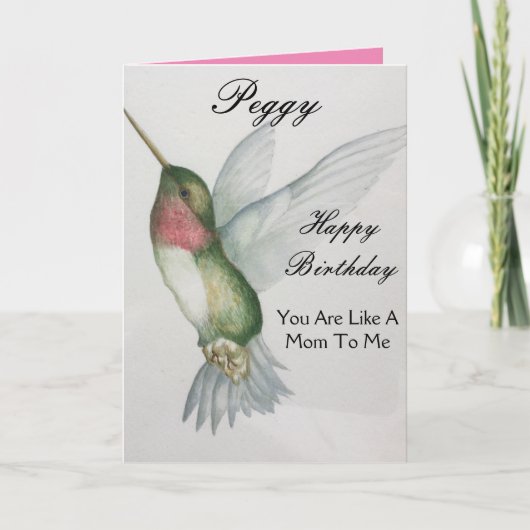 まるで母誕生日ハミングバードのグリーティングカード カード (正面)