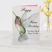 まるで母誕生日ハミングバードのグリーティングカード カード (黄色い花)