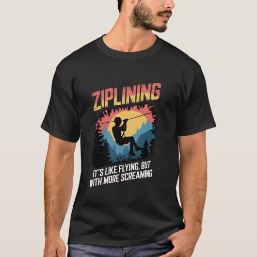 まるで空を飛ぶようなジップライン体験 フライヤー Tシャツ (正面)