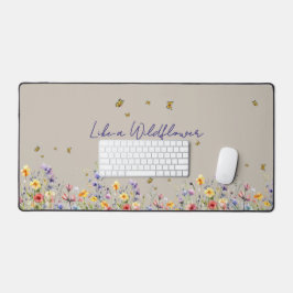 まるで野草のように | 蝶と野生の花 デスクマット