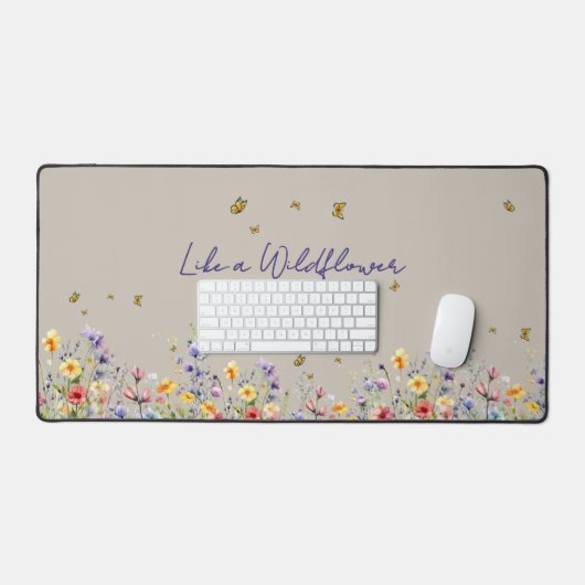 まるで野草のように | 蝶と野生の花 デスクマット (キーボード&マウス)