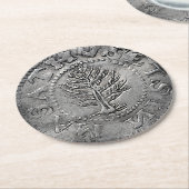 まれで早いアメリカの硬貨 ラウンドペーパーコースター (アングル)