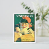 まれで早いヴィンテージのサンタWの"よい"本の郵便はがき シーズンポストカード (スタンド正面)