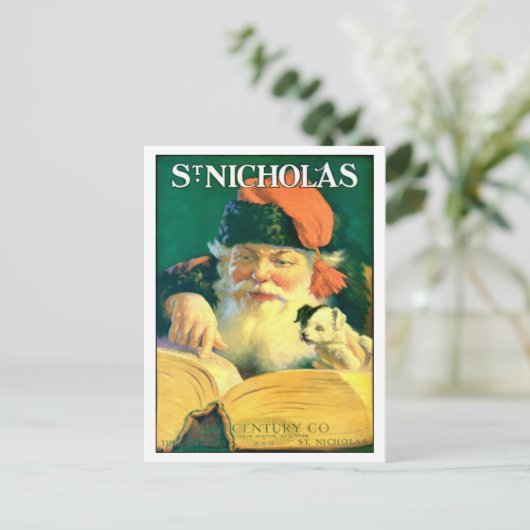 まれで早いヴィンテージのサンタWの"よい"本の郵便はがき シーズンポストカード (スタンド正面)