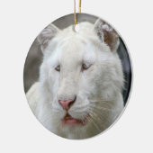 まれで白いトラのオーナメント セラミックオーナメント (左)