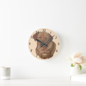 まれで赤い金ラブラドル・レトリーバー犬犬のポートレート ラウンド壁時計 (ホーム)