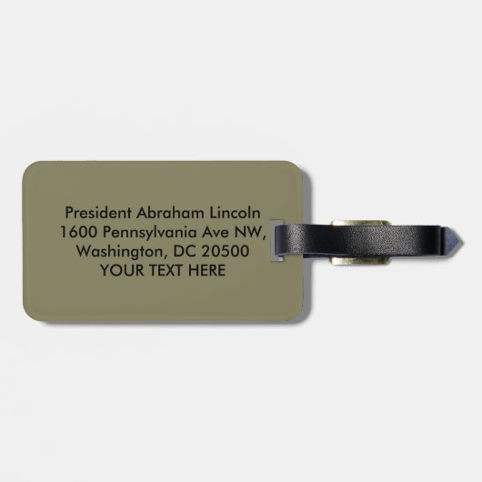 まれなエイブラハム・リンカーンSTEREOVIEW大統領のヴィンテージ ラゲッジタグ (裏面横)