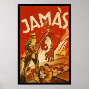 まれなスペイン内戦ポスターJAMAS ポスター