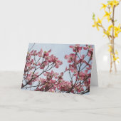 まれなピンクのミズキカード カード (黄色い花)