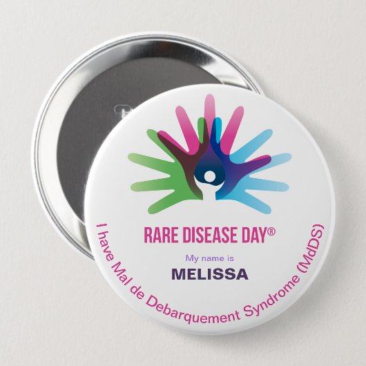 まれな病気日は、すべてを、円形にしますボタンを個人化します 缶バッジ (正面&裏面)