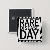 まれな病気日ボタン(シマウマのプリント) 缶バッジ (正面&裏面)