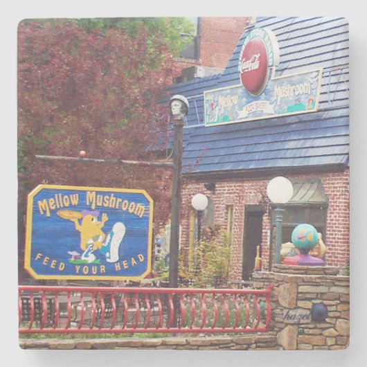 まろやかなキノコ、アッシュビル、まろやかなキノコ ストーンコースター (正面)