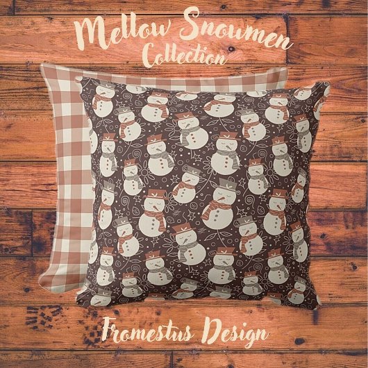 まろやかな雪だるま – クリスマスパターン麻呂赤。 クッション