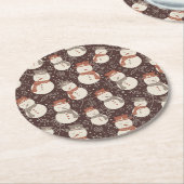 まろやかな雪だるま – クリスマスパターン麻呂赤。 ペーパーコースター (アングル)
