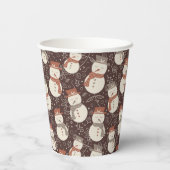 まろやかな雪だるま – クリスマスパターン麻呂赤。 紙コップ (裏面)