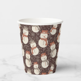 まろやかな雪だるま – クリスマスパターン麻呂赤。 紙コップ