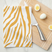 まろやかな黄色ゼブラパターン キッチンタオル (四つ折り)