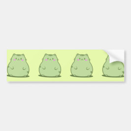 まんまる抹茶グリーン子猫 バンパーステッカー