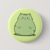 まんまる抹茶グリーン子猫 缶バッジ (正面)