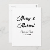 まメリーた結婚した、カップル名の日付holidayChrを追加する ポストカード (正面/裏面)