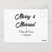 まメリーた結婚した、カップル名の日付holidayChrを追加する ポストカード (裏面)