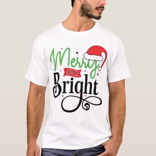 まメリーた、Bright Women Christmas Tシャツ、Men Tee Tシャツ (正面)