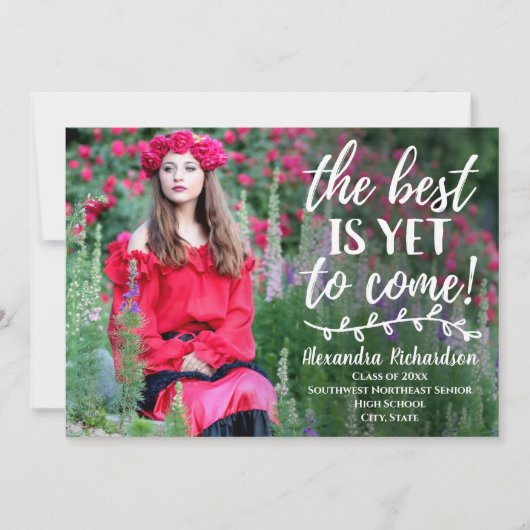 ま最高のだ写真の卒業来を重ねて行く 招待状 (正面)