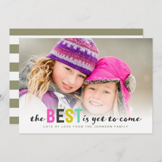 ま最高のだ～していない来 |クリスマス |フォトカード シーズンカード (正面/裏面)