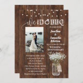 ま素朴だbbq更新の記念日結婚です 招待状 (正面/裏面)