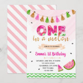 みかんの1歳の誕生日招待状 招待状 (正面/裏面)