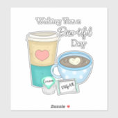 . .みごとな一日をお祈り | Coffee Pun シール (シート)