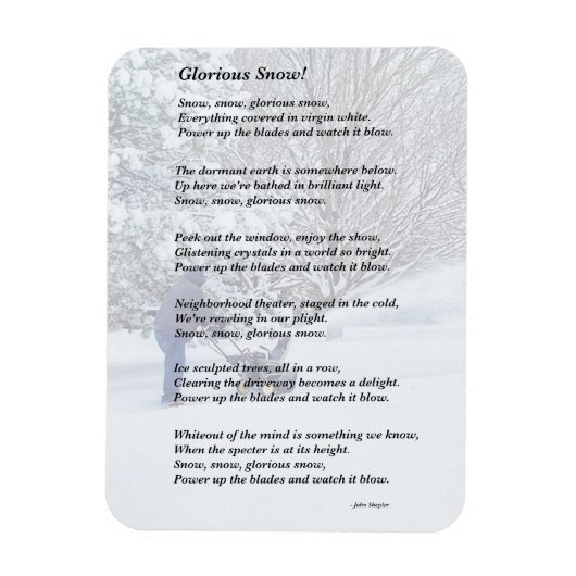 みごとな雪の季節の詩 マグネット (縦)