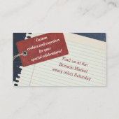 みすぼらしいさくらんぼの氷箱ベーキングのベーカリー名刺 コーリングカード (裏面)