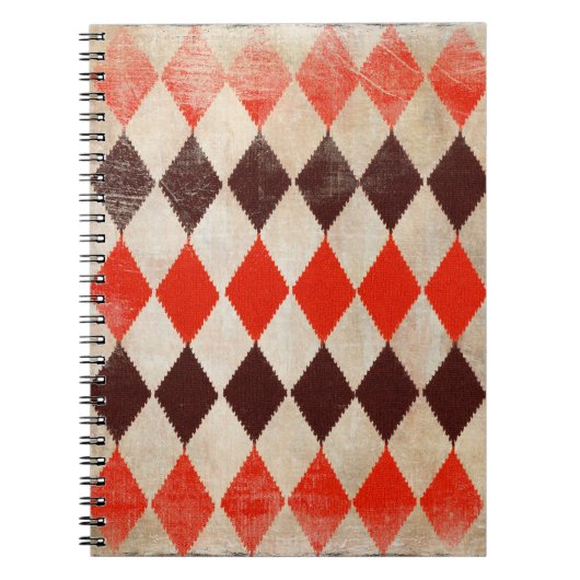 みすぼらしいひし形の背景 ノートブック (正面)