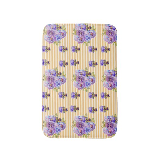 みすぼらしいイエローパンジーフローラ花風呂マット バスマット (正面縦)