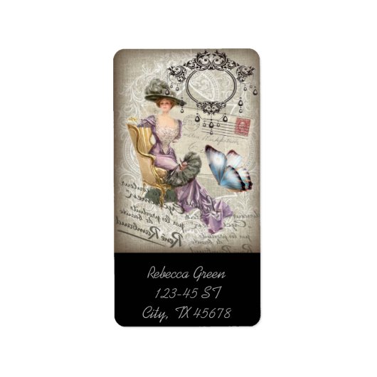 みすぼらしいエレガンスシャンデリアビクトリアンヴィンテージ ラベル (正面)