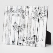 みすぼらしいシックいくつかの雑草を見る願いを見る フォトプラーク (側面)