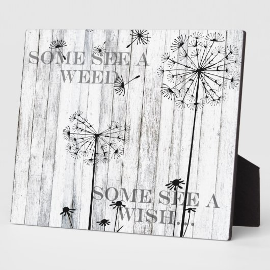 みすぼらしいシックいくつかの雑草を見る願いを見る フォトプラーク (側面)