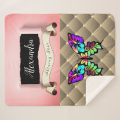 みすぼらしいシックお洒落アポップ・アートのートコラージュ シェルパブランケット (正面(横))