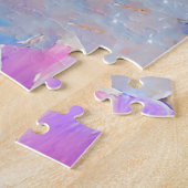 みすぼらしいシックかわいらしなピンクの花のフローラ ジグソーパズル (側面)